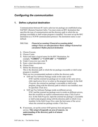 R3 tax interface configuration guide | PDF