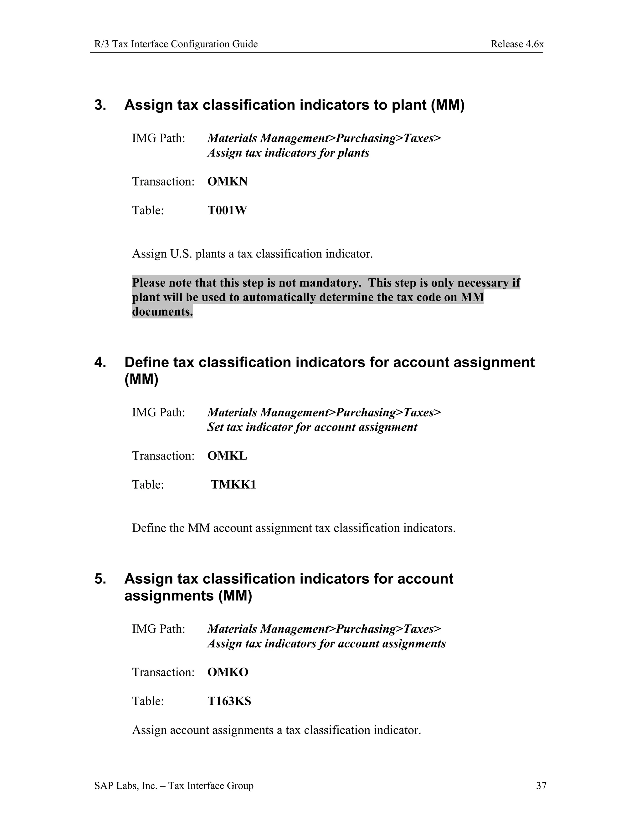 R3 tax interface configuration guide | PDF