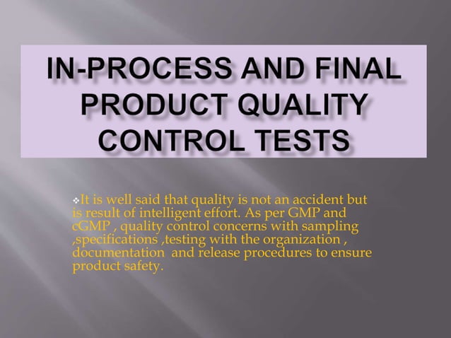 In process and final quality control of soft gelatin capsule | PPT