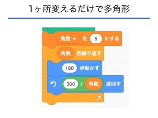 1ヶ所変えるだけで多角形
 