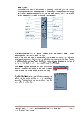 Paint Tools Chart Computer CREATIVE TECHNOLOGY 7 QI-L1 | PDF