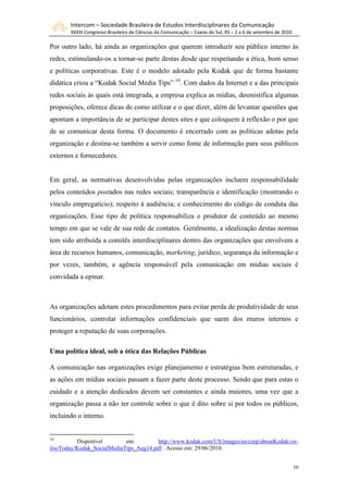 Intercom – Sociedade Brasileira de Estudos Interdisciplinares da Comunicação
       XXXIII Congresso Brasileiro de Ciência...