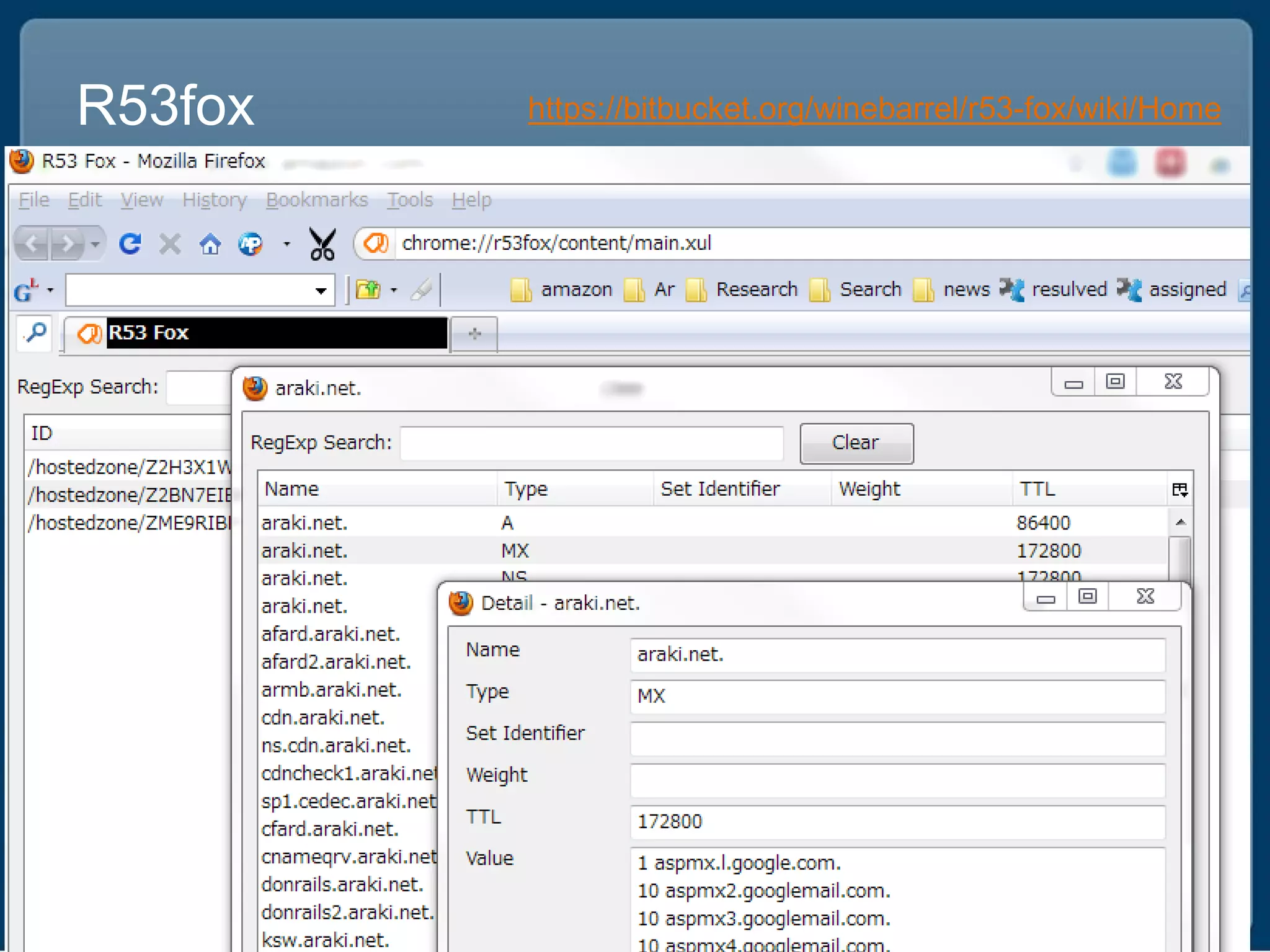 R53fox   https://bitbucket.org/winebarrel/r53-fox/wiki/Home
 