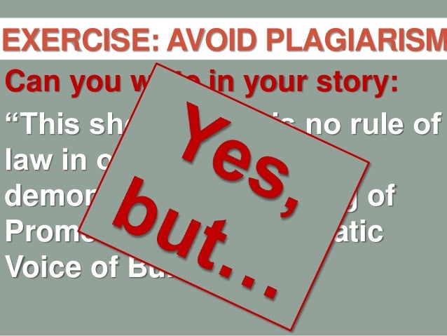 Avoidance of plagiarism