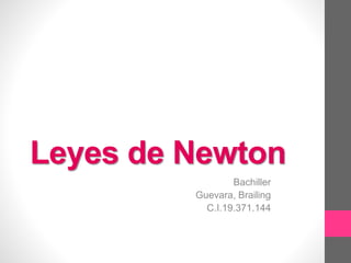 Leyes de Newton
Bachiller
Guevara, Brailing
C.I.19.371.144
 