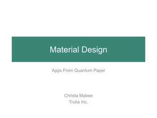 Material Design on Android | PPTX