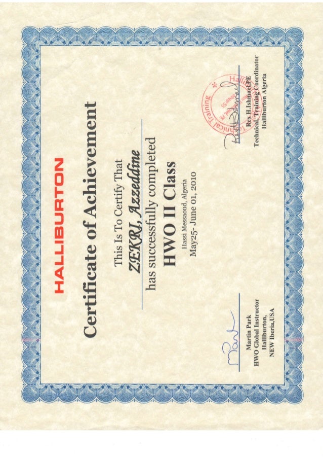 Certificate In Hydraulic Work Over I And Ii Certificate In Hydraulic Work Over I And Ii