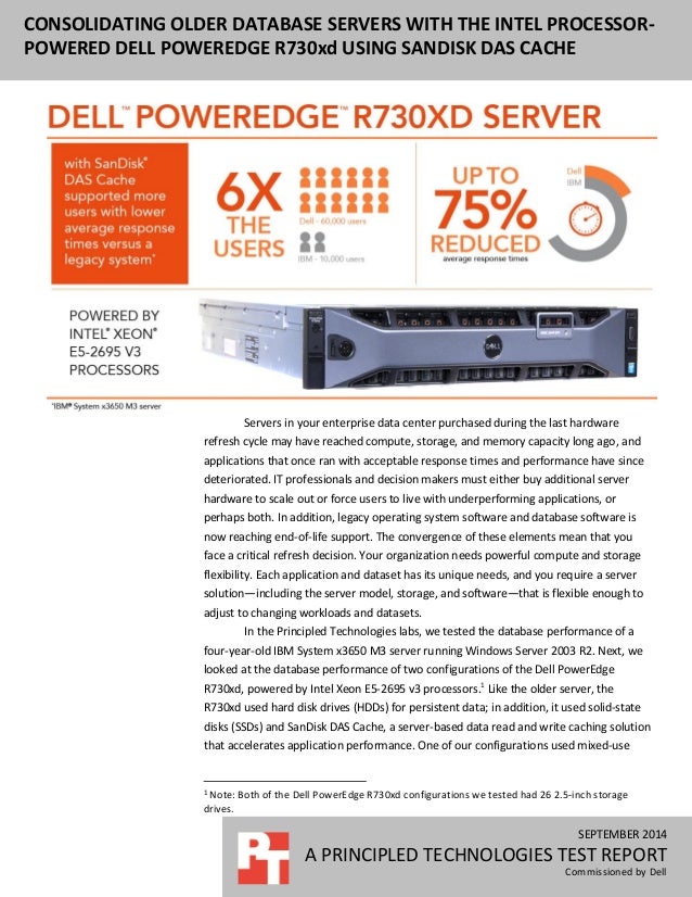 Consolidating Older Database Servers With The Dell Poweredge R730xd U