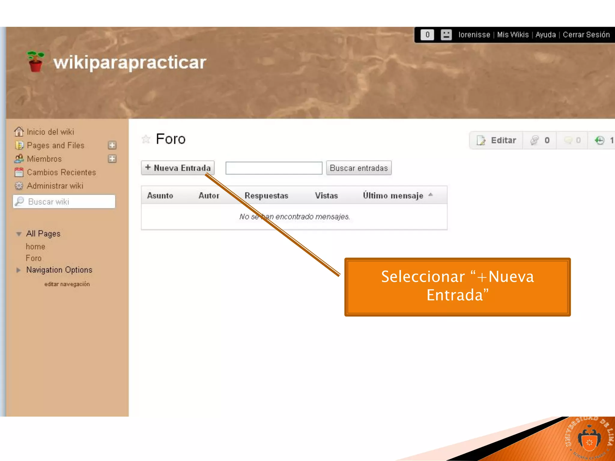 Seleccionar “+Nueva
Entrada”
 