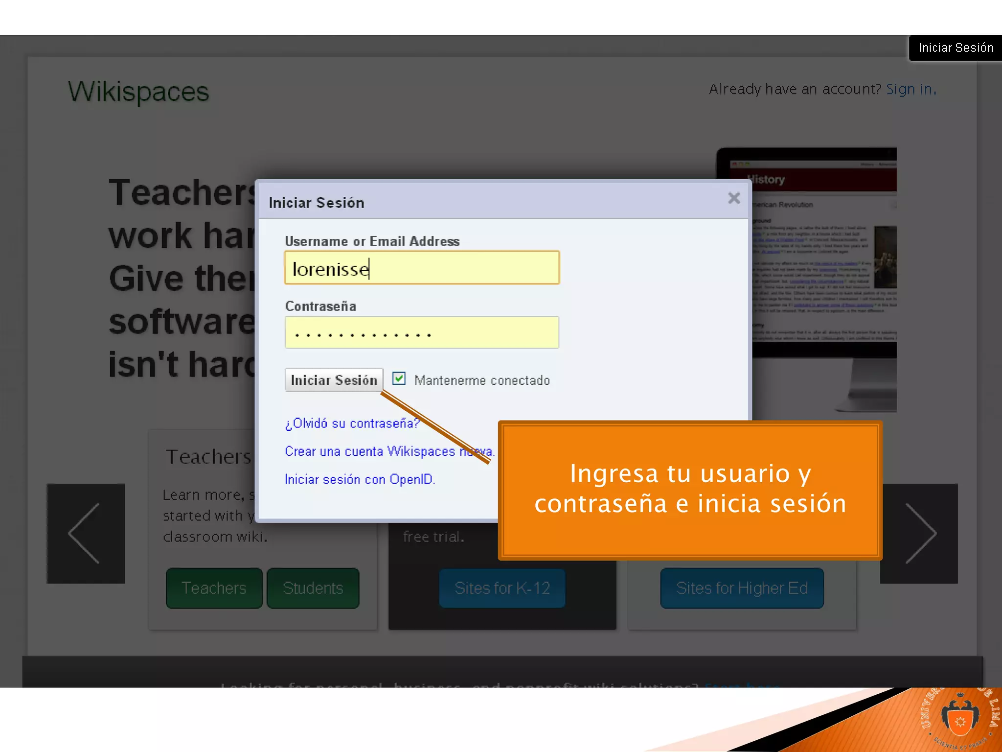 Ingresa tu usuario y
contraseña e inicia sesión
 