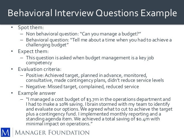 preparing for a behavioural interview