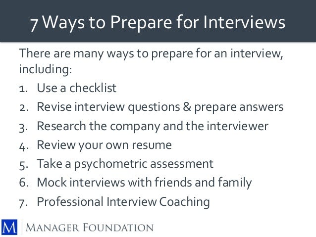 how to get ready for an interview