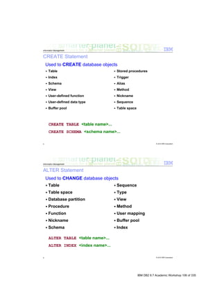 IBM DB2 9.7 Academic Workshop 106 of 335
 