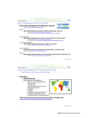 IBM DB2 9.7 Academic Workshop 6 of 335
 