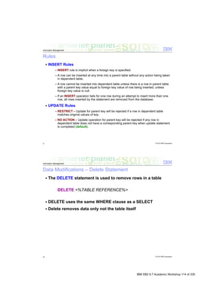 IBM DB2 9.7 Academic Workshop 114 of 335
 