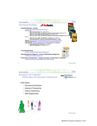 IBM DB2 9.7 Academic Workshop 7 of 335
 