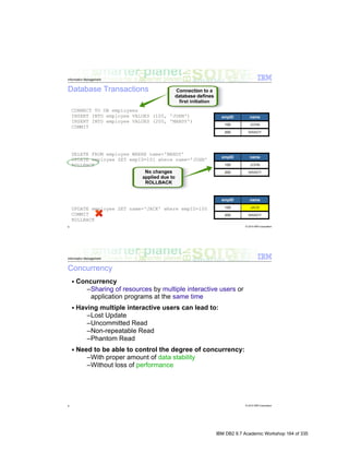 IBM DB2 9.7 Academic Workshop 164 of 335
 