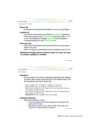 IBM DB2 9.7 Academic Workshop 168 of 335
 
