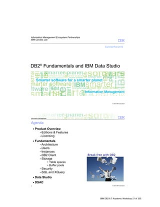 IBM DB2 9.7 Academic Workshop 21 of 335
 