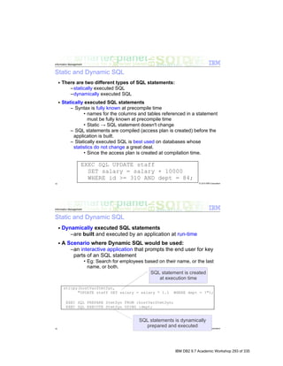 IBM DB2 9.7 Academic Workshop 293 of 335
 