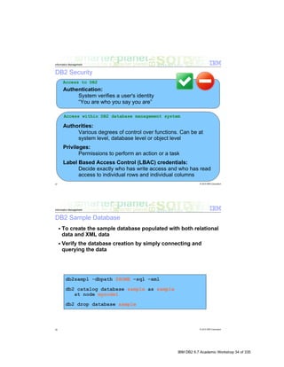 IBM DB2 9.7 Academic Workshop 34 of 335
 