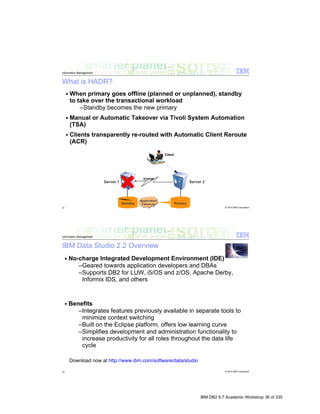 IBM DB2 9.7 Academic Workshop 36 of 335
 