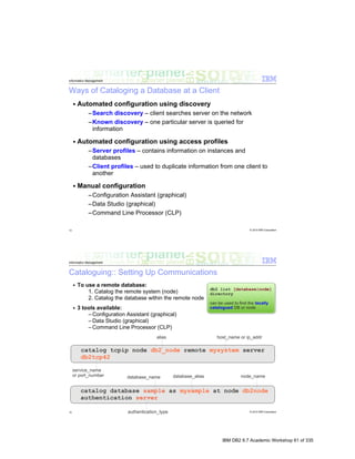 IBM DB2 9.7 Academic Workshop 61 of 335
 