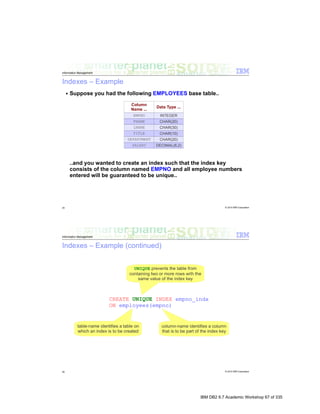 IBM DB2 9.7 Academic Workshop 67 of 335
 