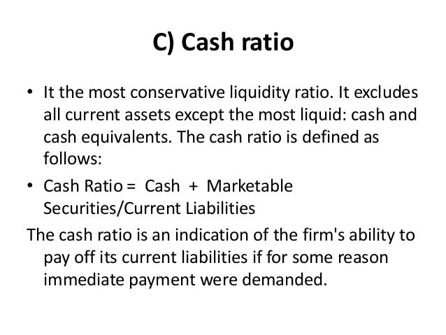 ra cash ratios