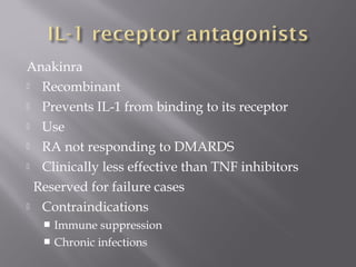 Anakinra Rash Pharmacological management of Rheumatoid Arthritis | PPT