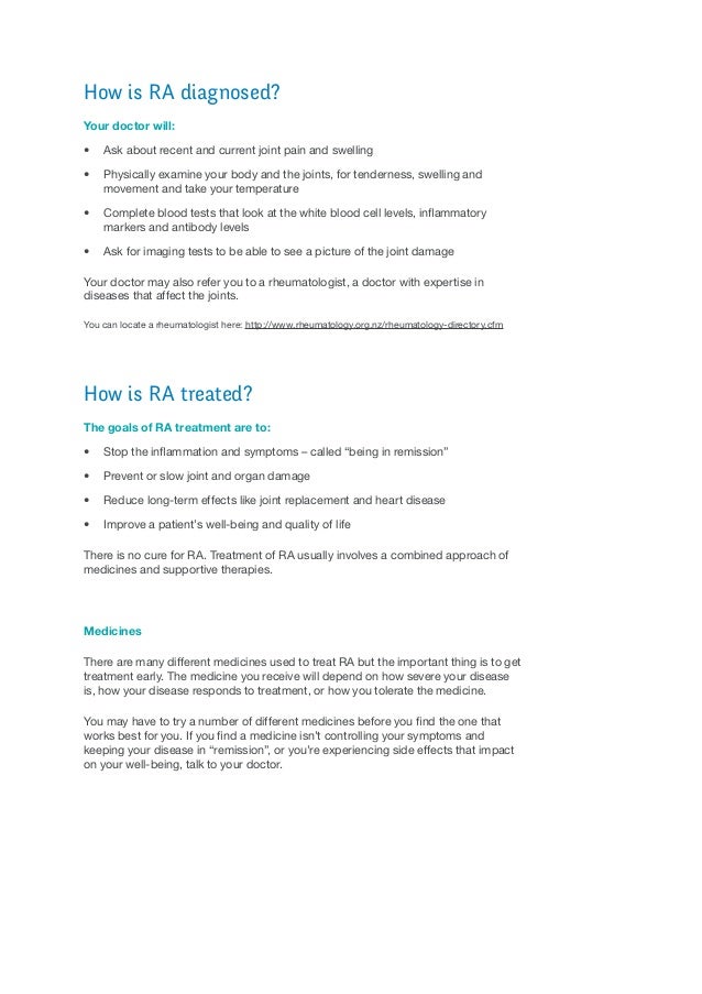 Rheumatoid Arthritis Fact Sheet