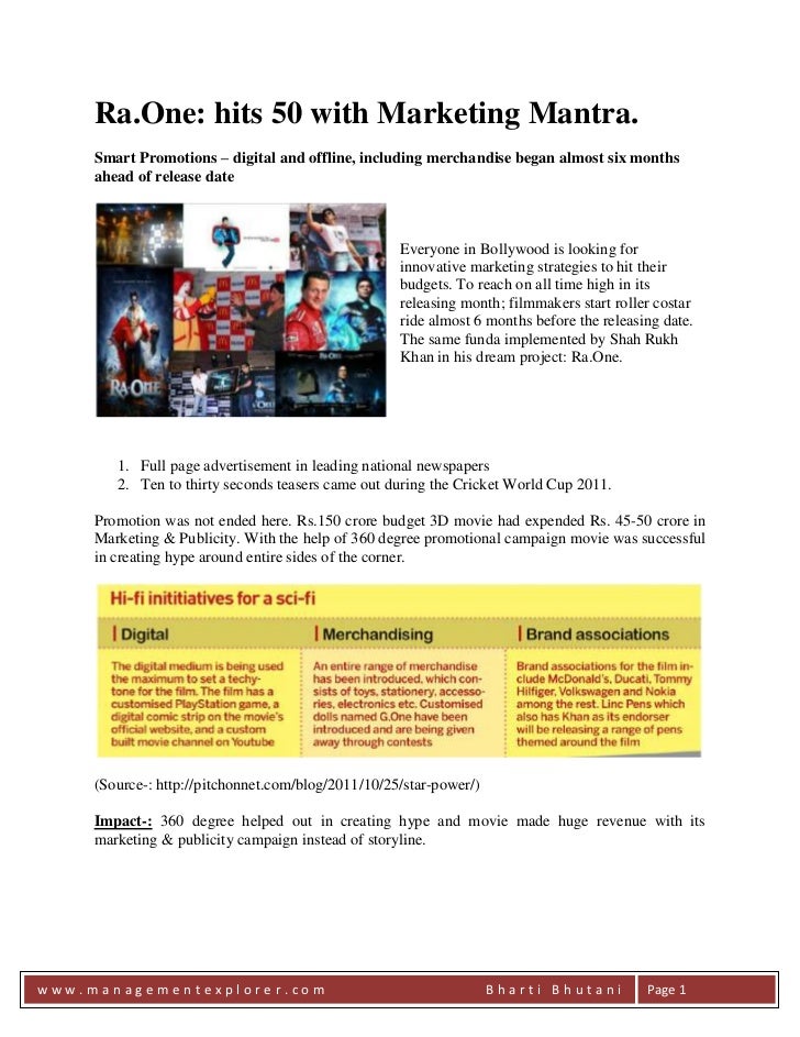 Ra.one marketing stratrgy