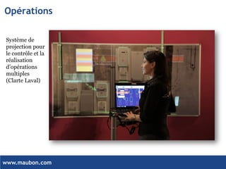 www.maubon.com 
Opérations 
Système de projection pour le contrôle et la réalisation d’opérations multiples (ClarteLaval)  