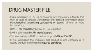 Model Master File Fda Documentation In Pharmaceutical Industry | PPTX