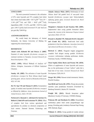 The utilization of water hyacinth (Eichhornia crassipes) as a ...
