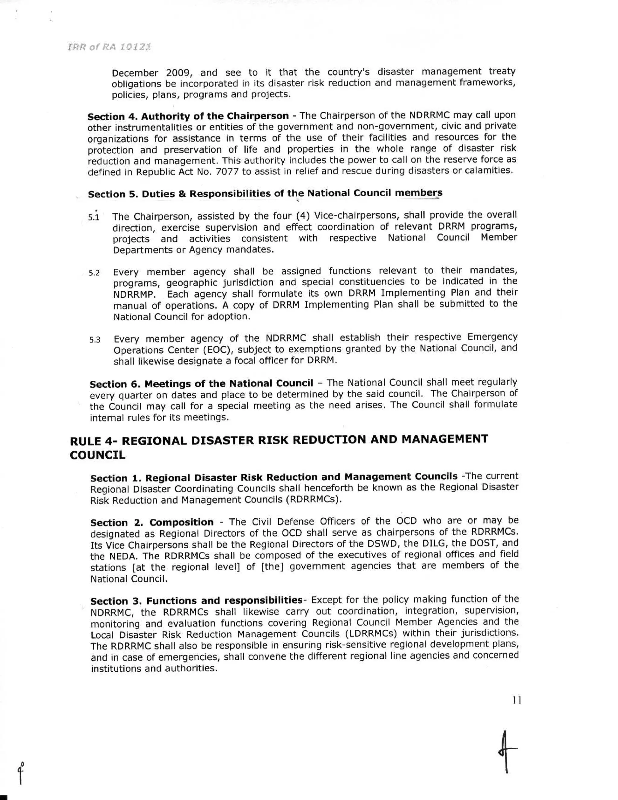 RA 10121 Implementing Rules and Regulations