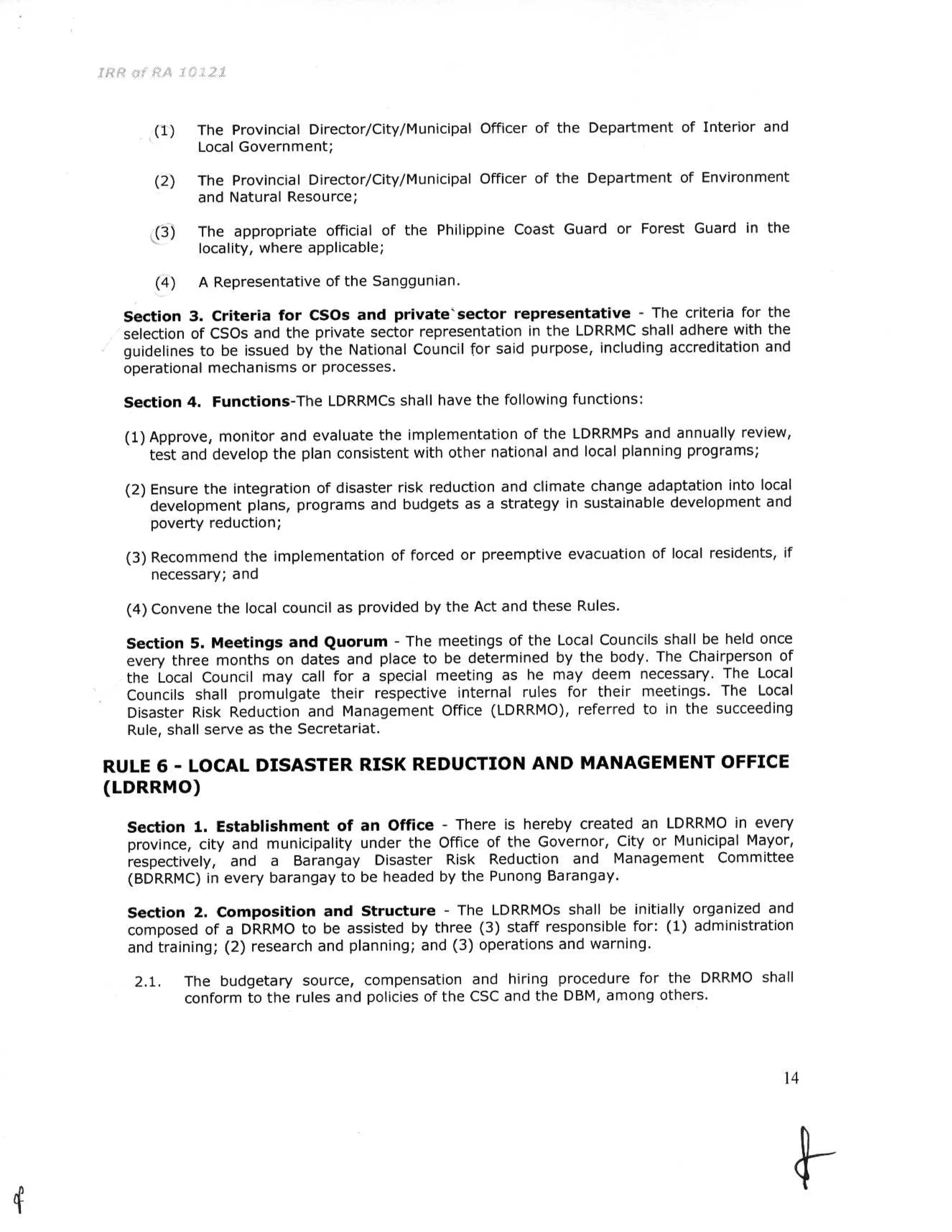 RA 10121 Implementing Rules and Regulations