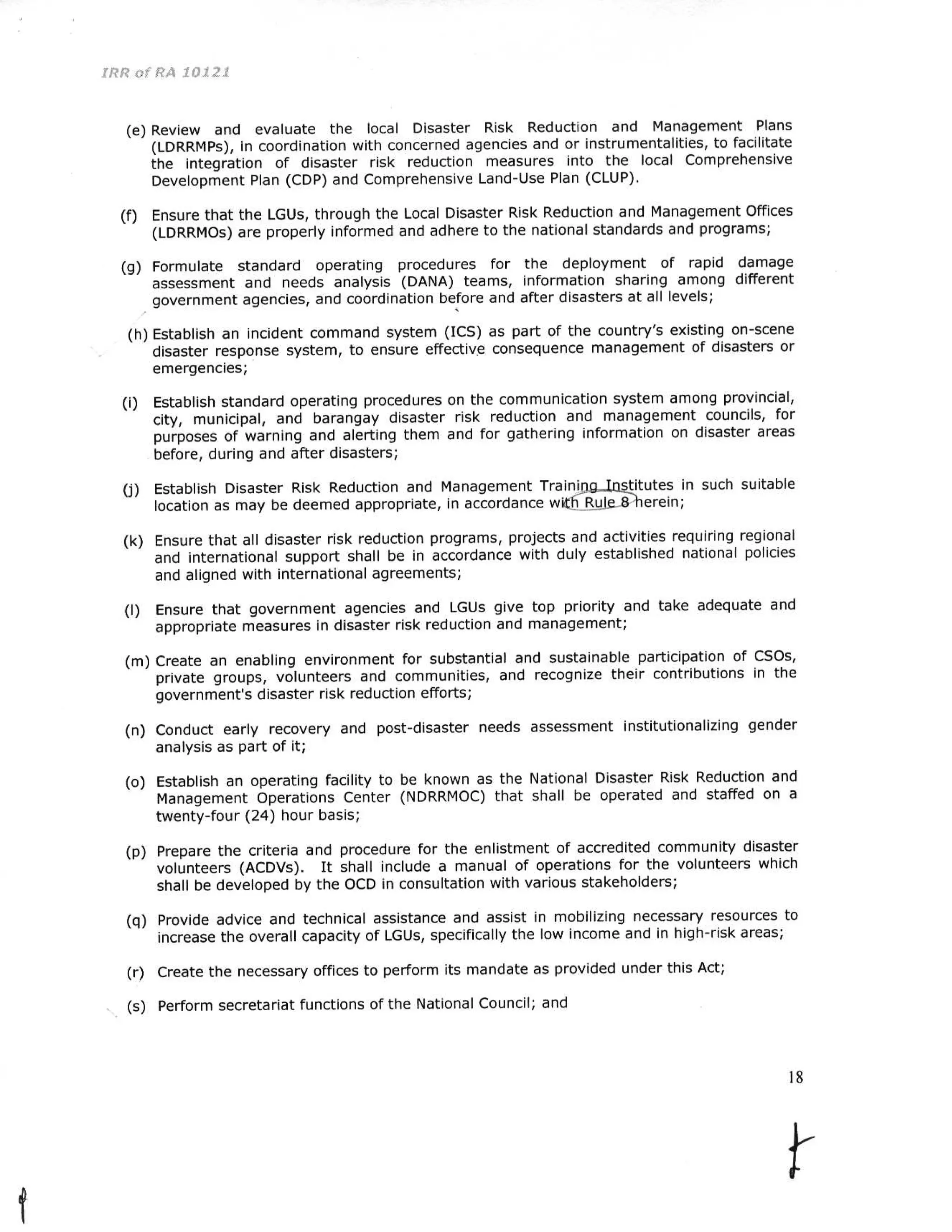 RA 10121 Implementing Rules and Regulations