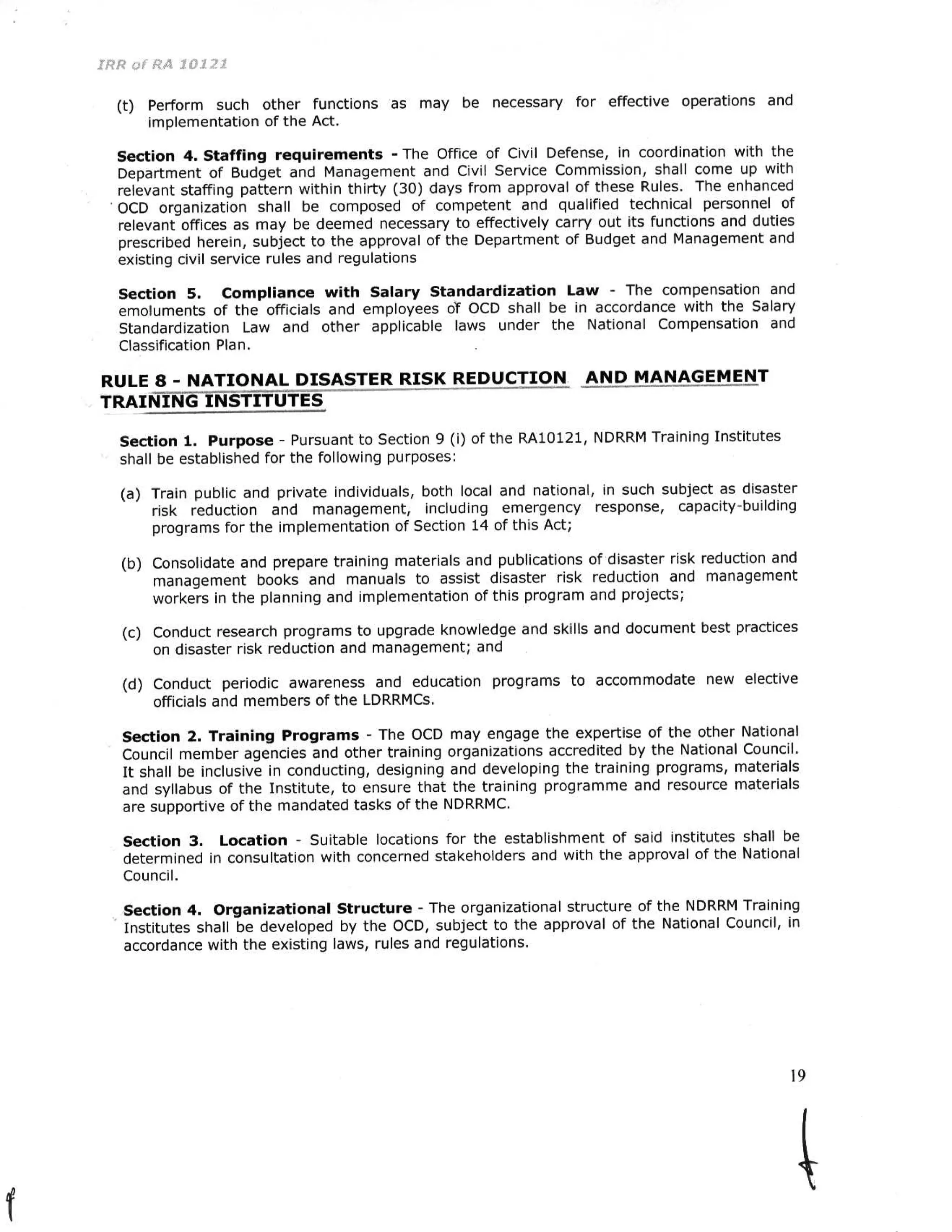 RA 10121 Implementing Rules and Regulations