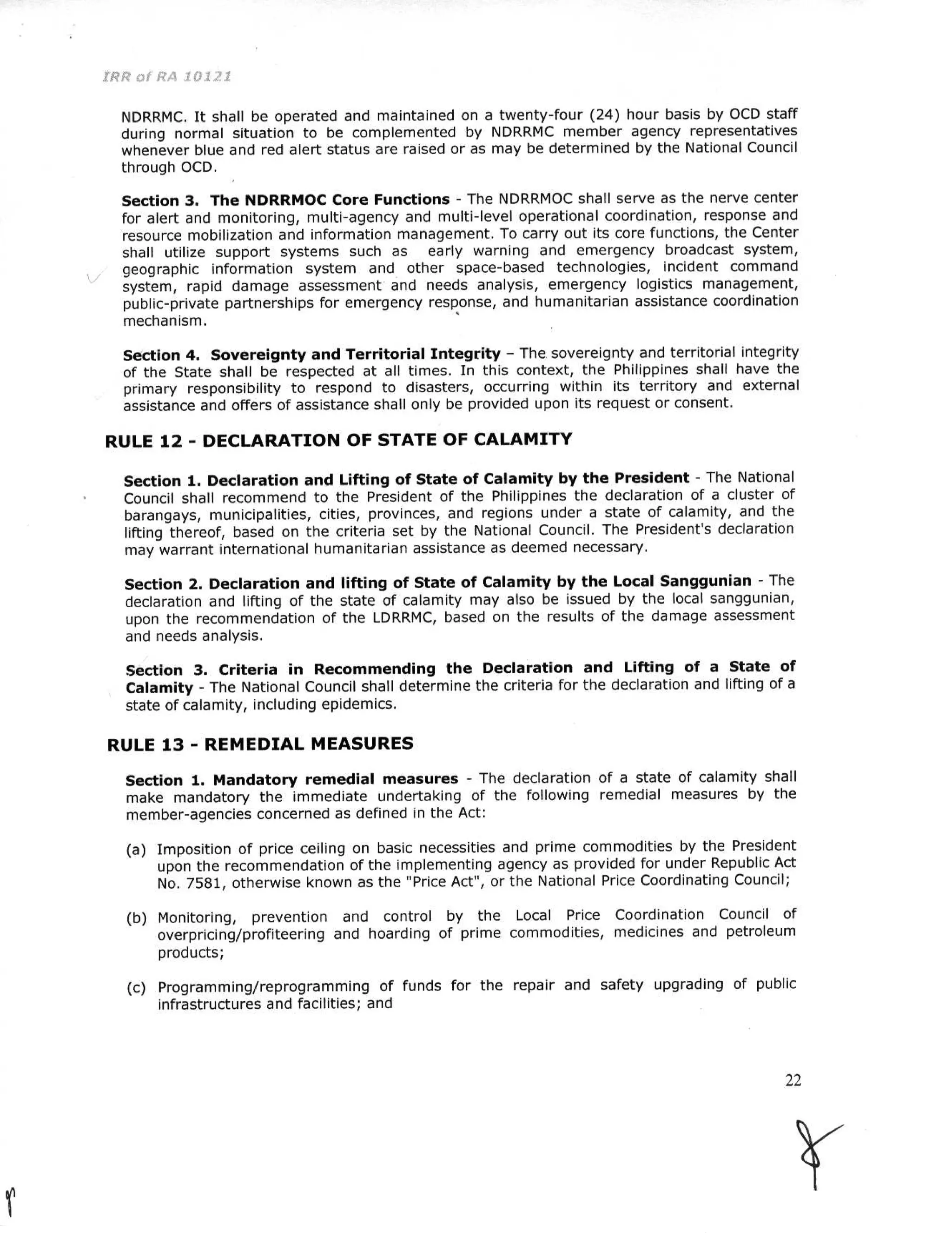 RA 10121 Implementing Rules and Regulations