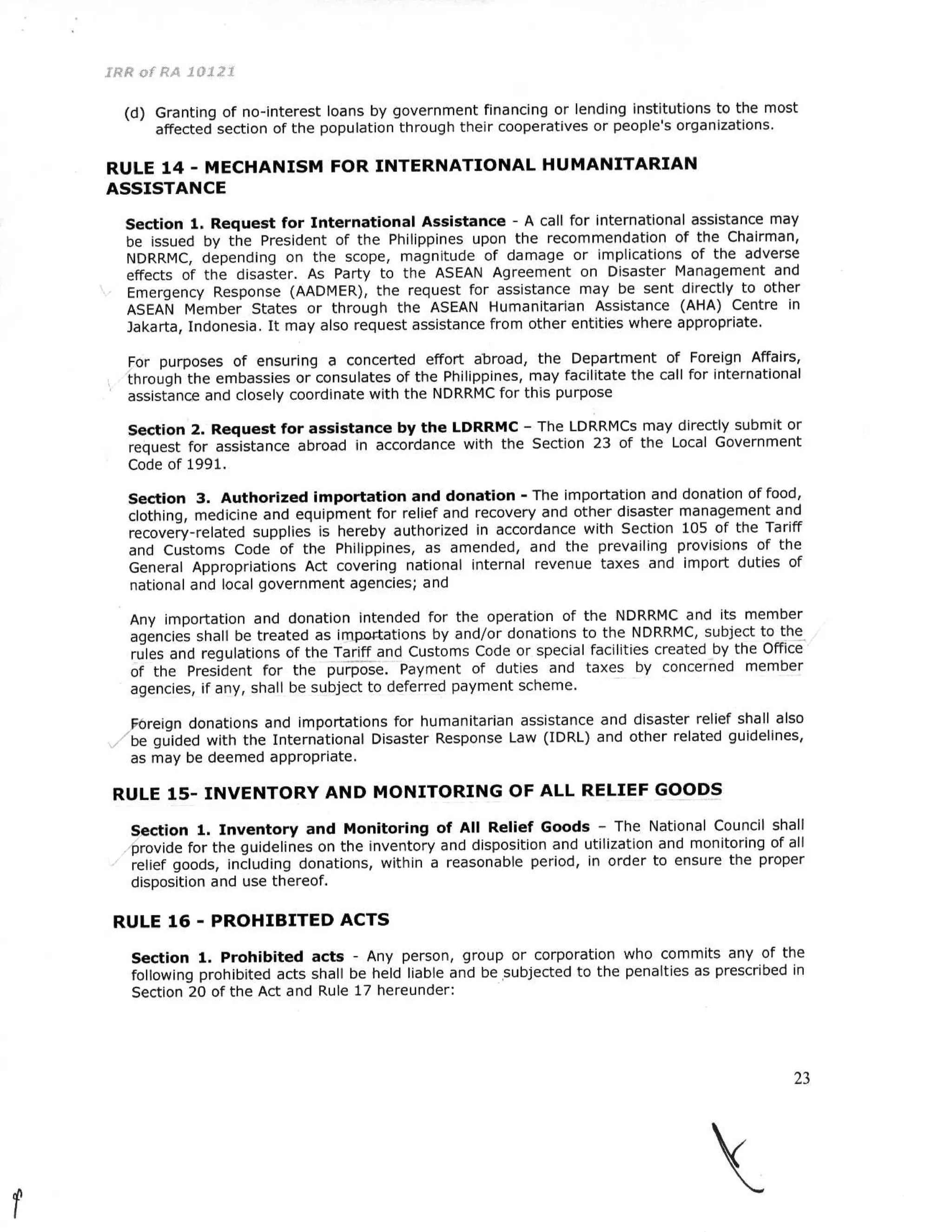RA 10121 Implementing Rules and Regulations
