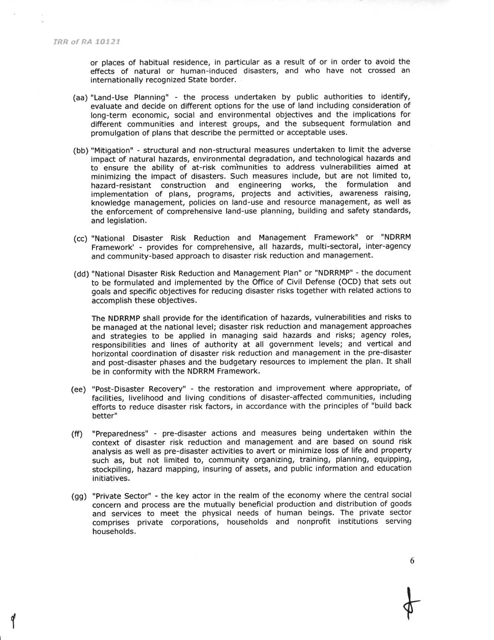 RA 10121 Implementing Rules and Regulations