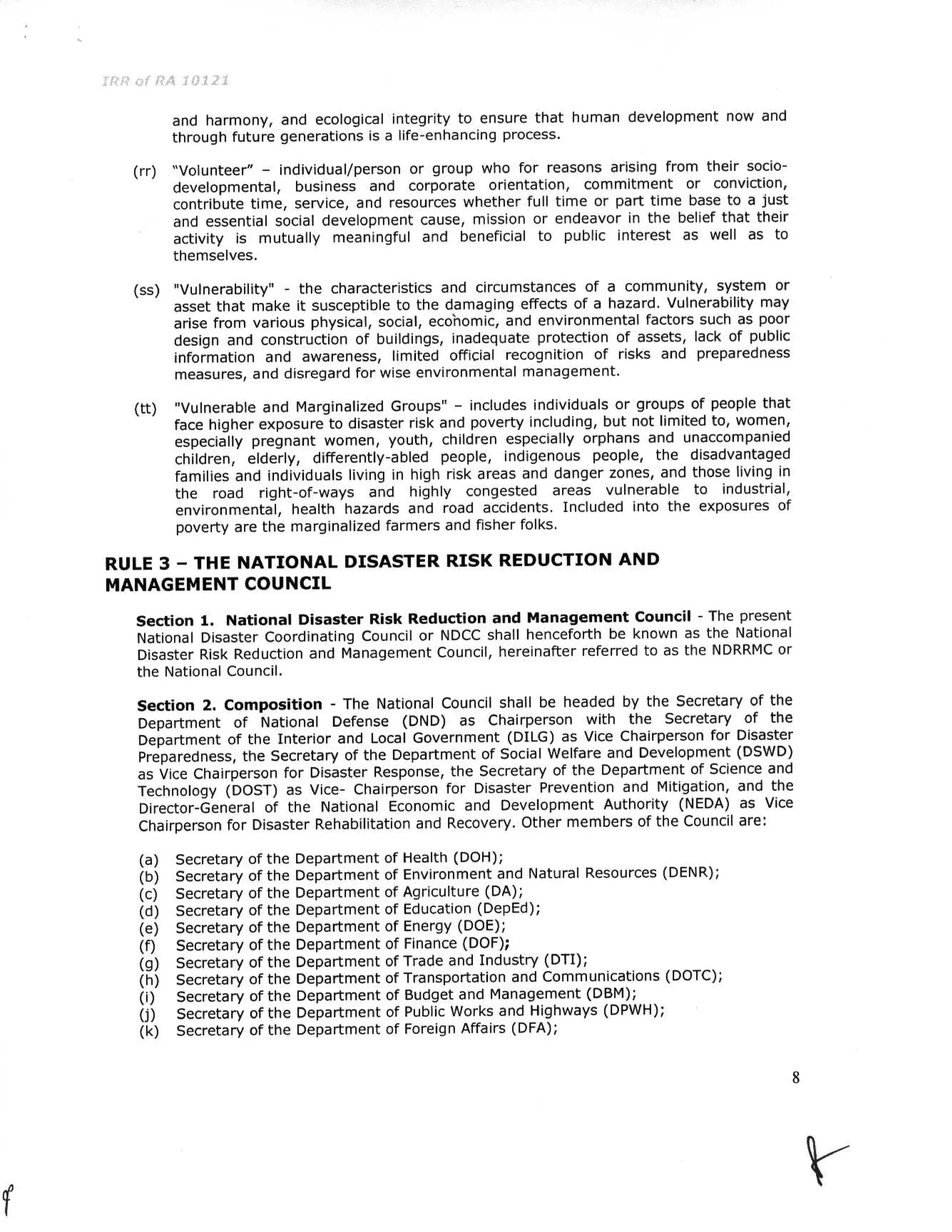 RA 10121 Implementing Rules and Regulations