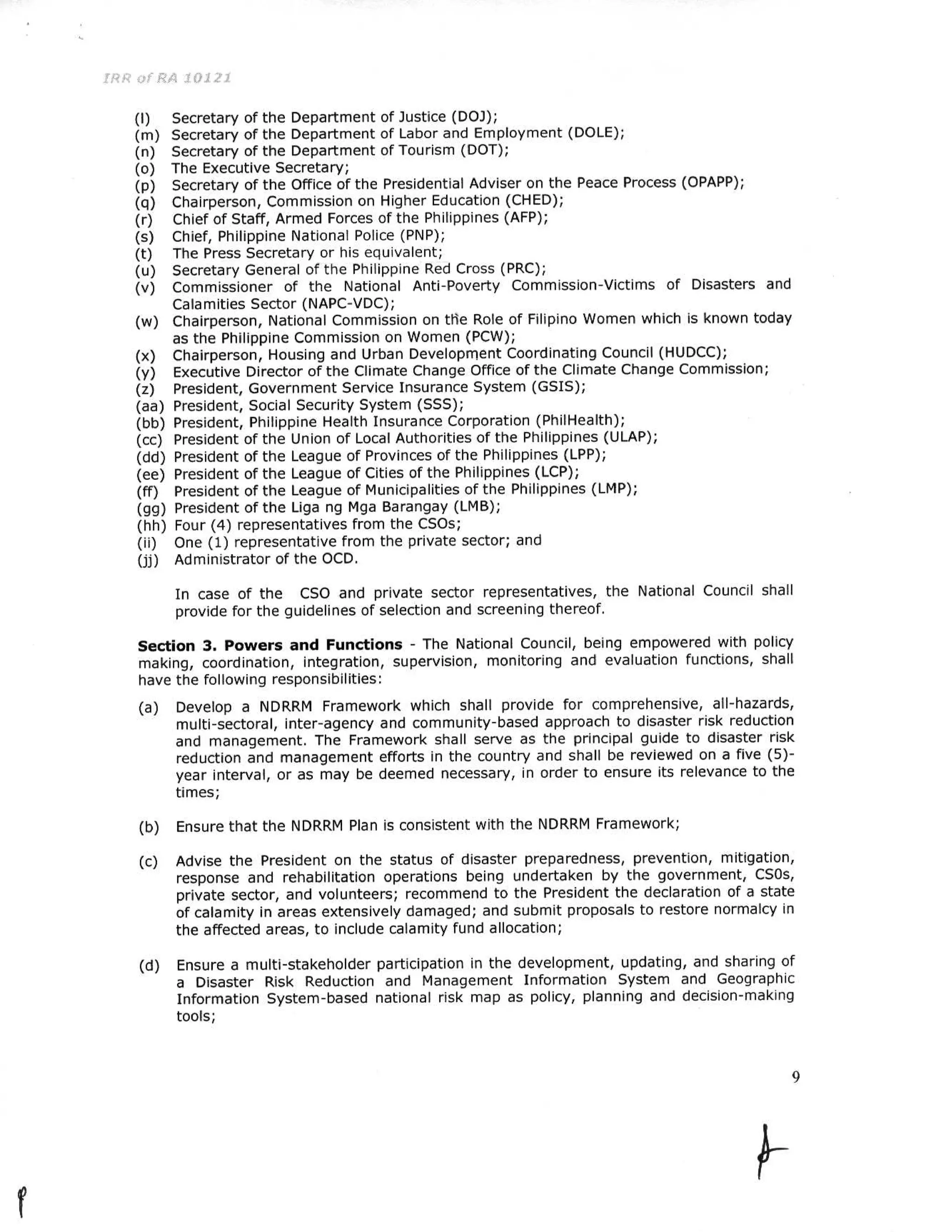 RA 10121 Implementing Rules and Regulations
