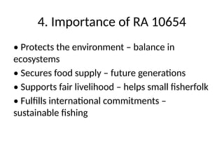 FISHERIES CODE OF THE PHILIPPINES RA10654_LessonFISHERIES CODE OF THE ...