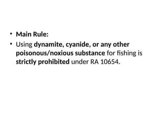 FISHERIES CODE OF THE PHILIPPINES RA10654_LessonFISHERIES CODE OF THE ...