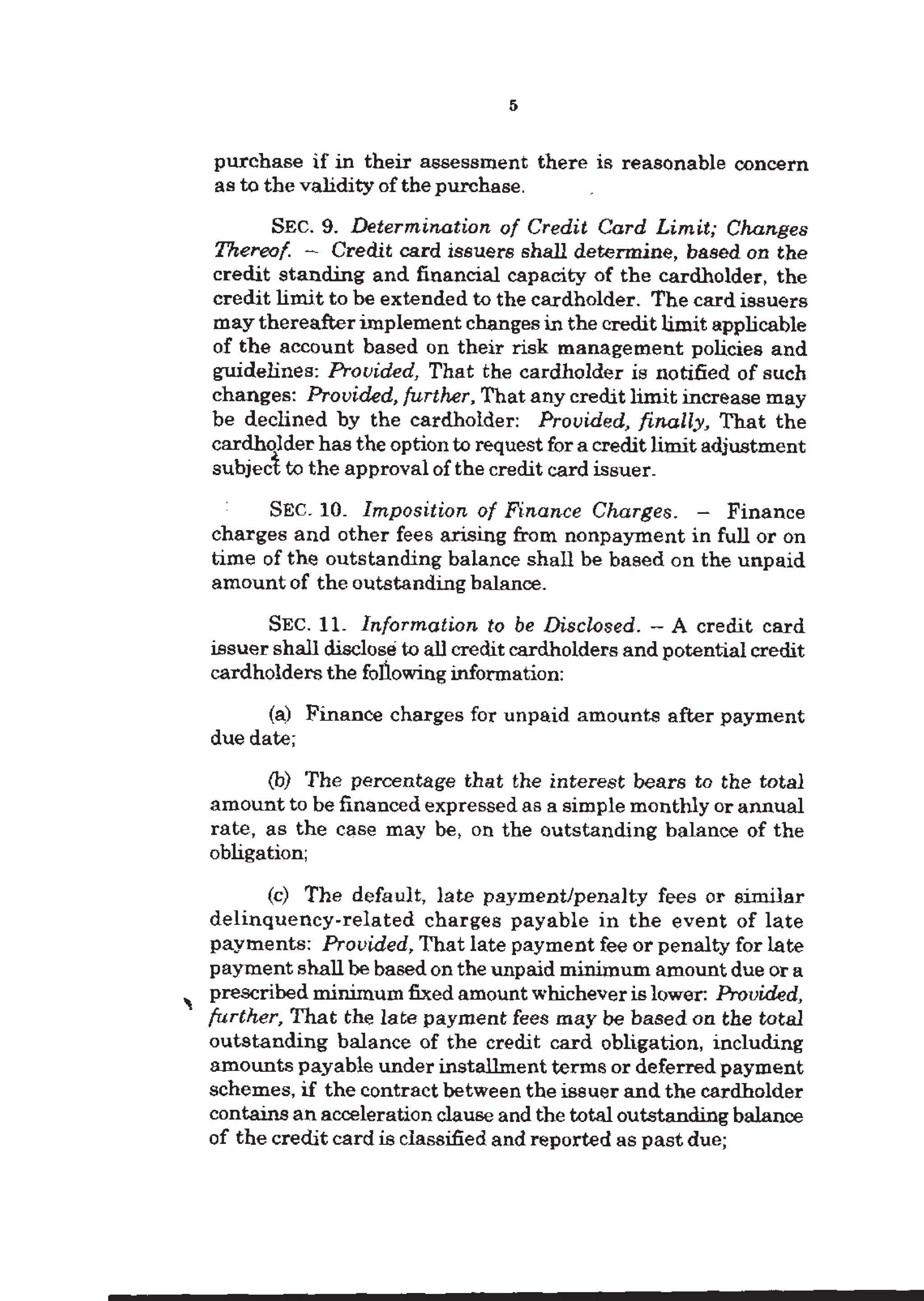 RA 10870 Philippine Credit Card Industry Regulation Law | PDF