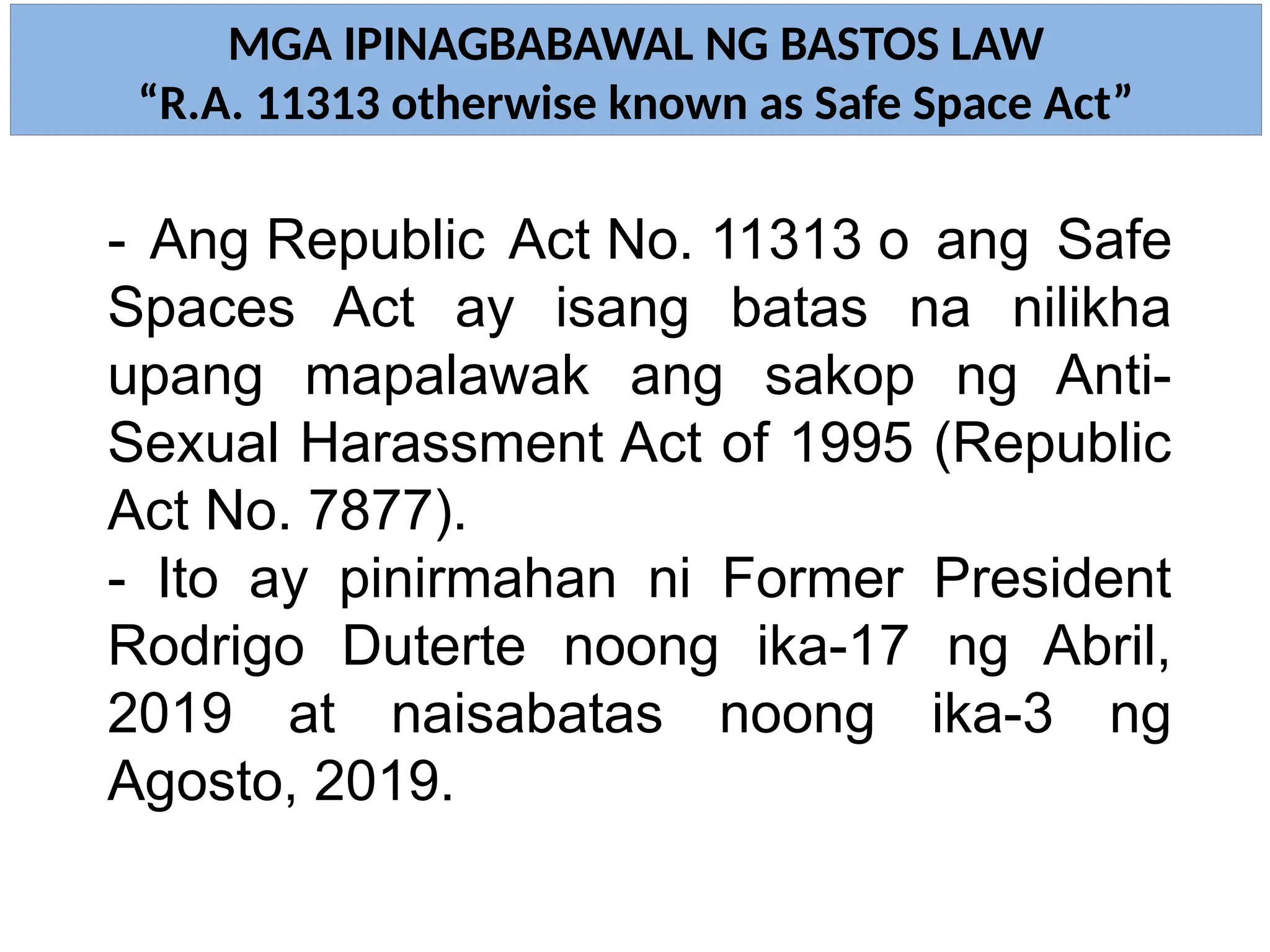R.A 11313 or Safe Spaces Act Bastos Law.pptx
