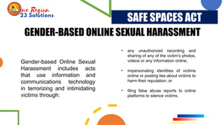 Comprehensive Overview of the Safe Spaces Act (RA 11313) and Gender ...