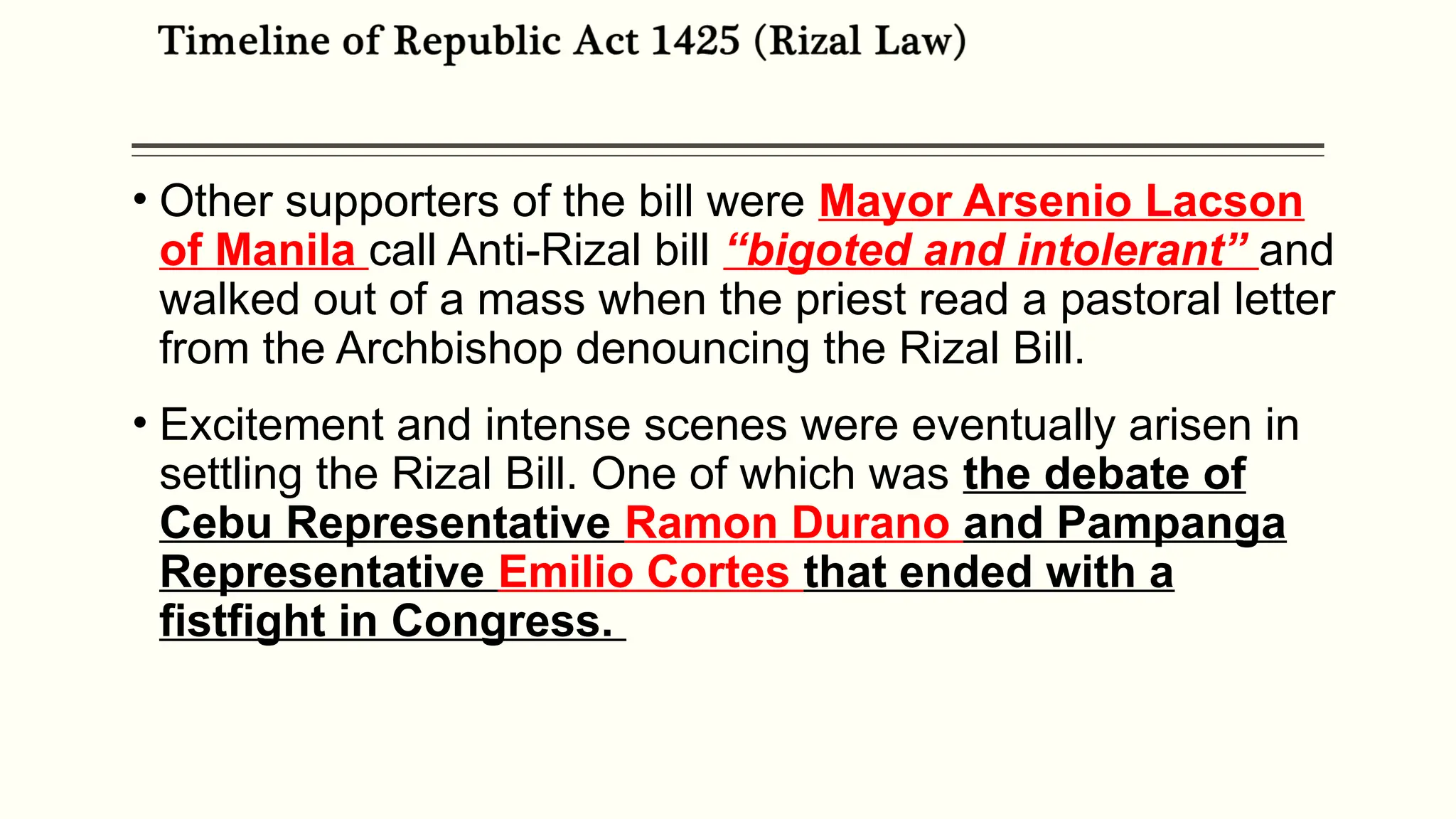 RA 1425 - TIMELINE OF REPUBLIC ACT 1425 (RIZAL LAW).pptx